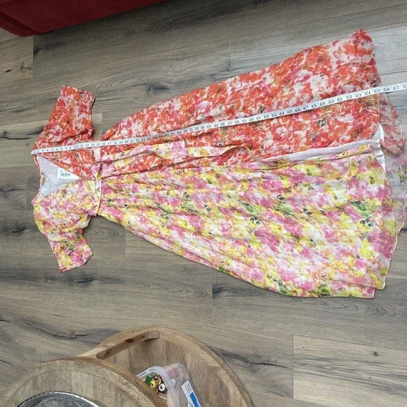 NEW ROCOCO SAND Size XS Nesh Mix Floral V Neck Maxi Dress Orange Yellow $398 - Picture 8 of 9